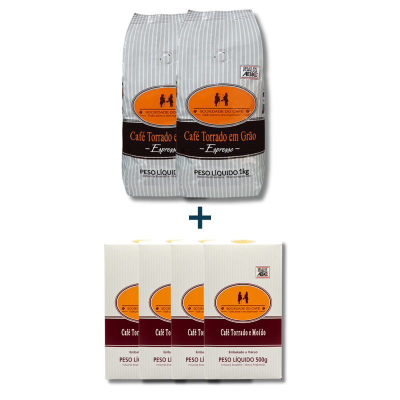 Kit Café em Grão Superior + Torrado e Moído 4kg